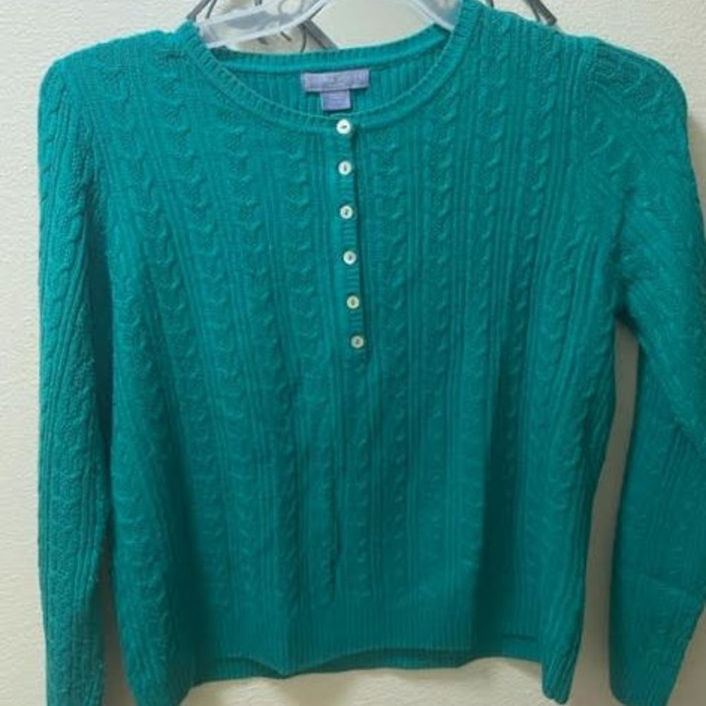Laura Scott Knitted Green Top Light Weight